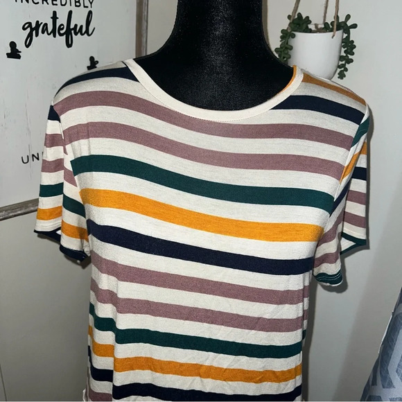 Blu Pepper Striped Peplum Blouse - Picture 2 of 5